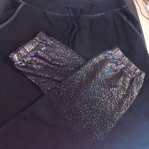 Black and silver girls joggers